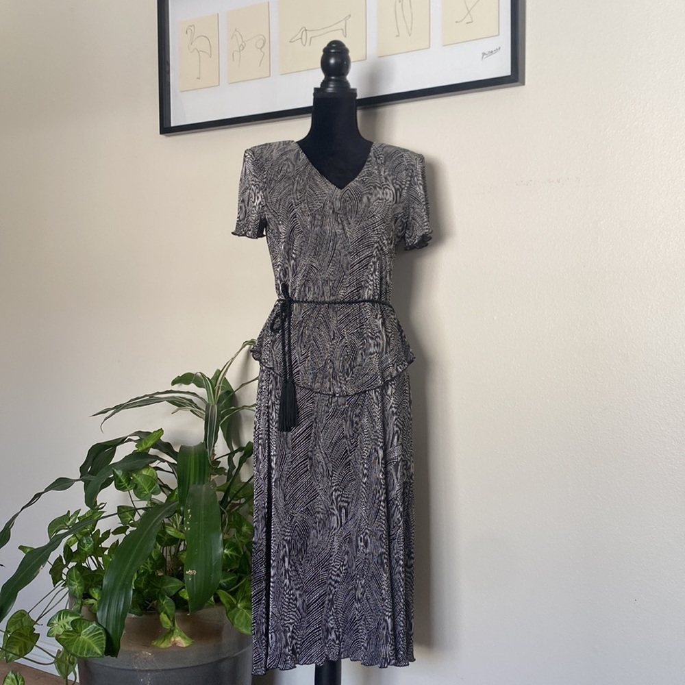 Connected Petite V-Neck Asymmetric Tiered  Dress